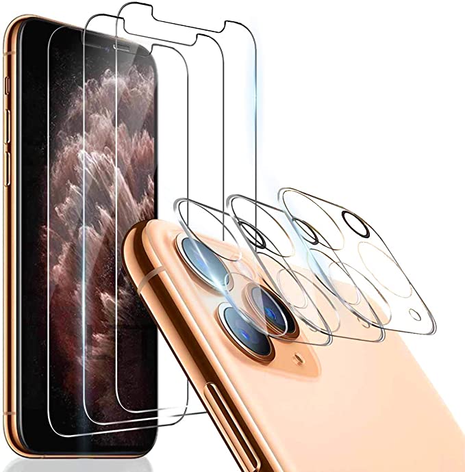 Photo 1 of 3 Pack Tempered Glass Screen Protector +3 Pack Tempered Glass Camera Lens Protector for Apple iPhone 11/XR
