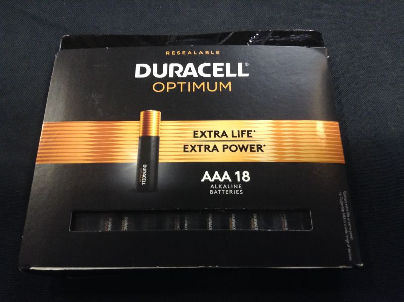 Photo 2 of Duracell Optimum AAA Batteries | Lasting Power Triple A Battery | Alkaline AAA Battery Ideal for Household and Office Devices | Resealable Package for Storage, 18 Count (Pack of 1) Packaging May Vary
18 Count (Pack of 1)