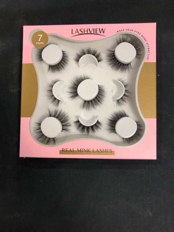 Photo 2 of 7 Pairs Mink Lashes, LASHVIEW False Eyelashes Handmade Lashes,3D Natural Layered Effect,Reusable Natural Look False Eyelashes for Makeup
