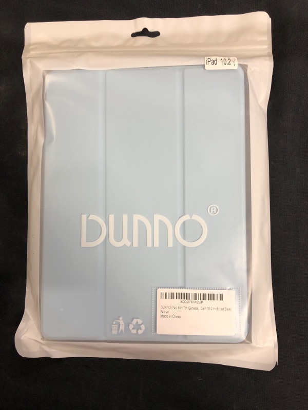 Photo 2 of DUNNO iPad 9th 8th 7th Generation Case, iPad 10.2 Case 2021/2020/2019 Model, Ultra-Slim Protective Case Cover with Pencil Holder, Auto Sleep/Wake Function, Matte Soft Back Cover (Sky Blue) Factory seal
