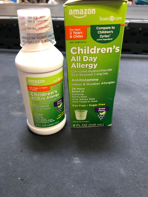 Photo 2 of basic care children's all day allergy cetirizine hcl oral solution, 8 ounce