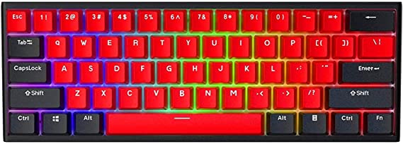 Photo 1 of BOYI Wired 60% Mechanical Gaming Keyboard,Mini RGB Cherry MX Switch PBT Keycaps NKRO Programmable Type-C Keyboard for Gaming and Working (Black Red Rose Color,Cherry MX Red Switch)
