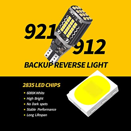 Photo 2 of jootic 912 921 LED Reverse Lights Bulbs,T15 Backup Light,906 922 W16W Bulbs,6000K Xenon White,Cargo Lights Replacement, Extremely Super Bright (2016 48-SMD, Pack of 2)
