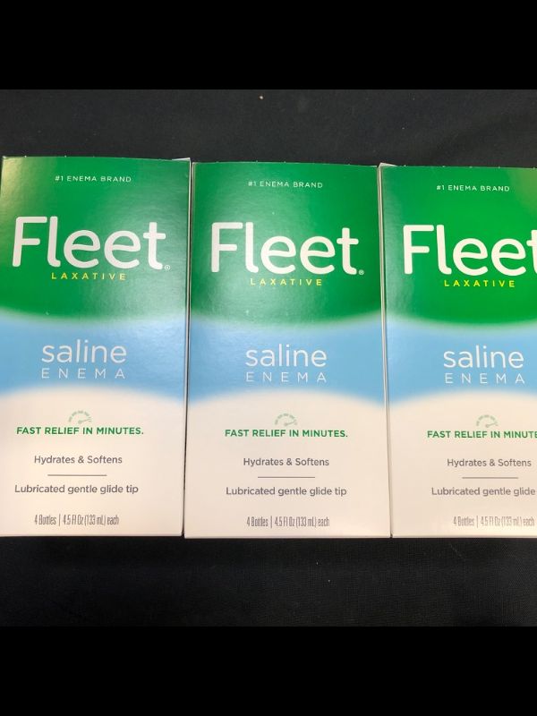 Photo 2 of 3 Fleet Laxative, Saline Enema - 4 pack, 4.5 fl oz bottles