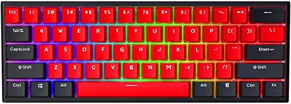 Photo 1 of BOYI Wired 60% Mechanical Gaming Keyboard,Mini RGB Cherry MX Switch PBT Keycaps NKRO Programmable Type-C Keyboard for Gaming and Working (Black Red Rose Color,Cherry MX Red Switch)