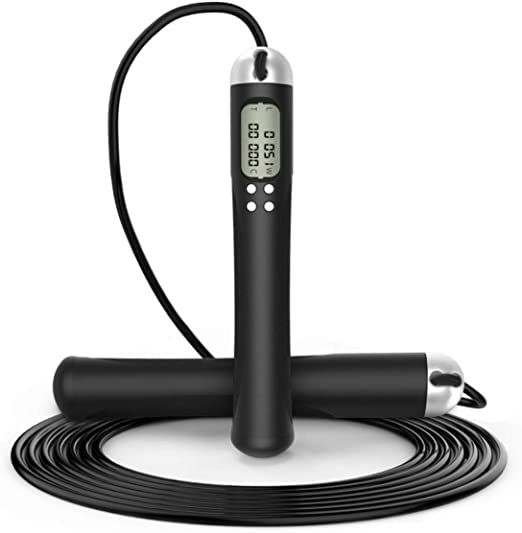 Photo 1 of AZ Concepts Metrics Exercise Jump Rope with Counter PVC Jumping Rope-Easy to Set Digital Jump Rope -Adjustable Fitness Jump Rope for Indoor & Outdoor - Calorie Counting Jump Rope -Tracks Workout