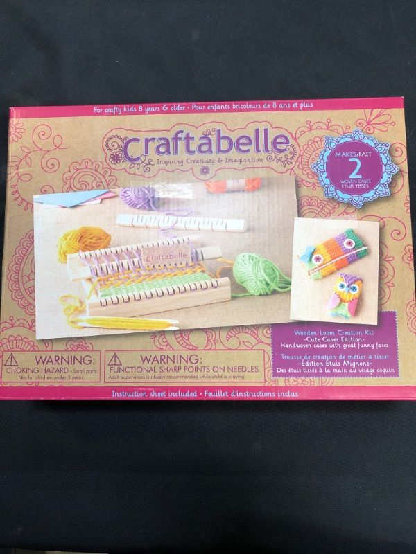 Photo 2 of Craftabelle – Wooden Loom Creation Kit – Beginner Knitting Loom Kit – 19pc Weaving Set with Yarn and Frame – DIY Craft Kits for Kids Aged 8 Years +