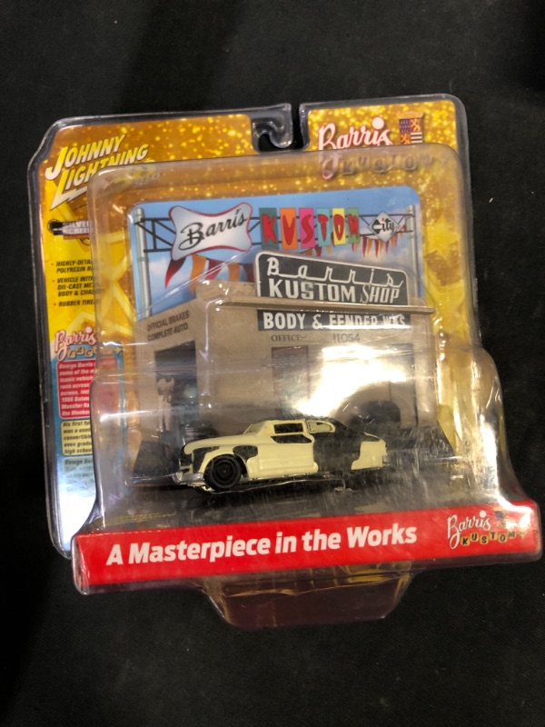 Photo 2 of 1949 Mercury Coupe Project Car with "Barris Kustom Shop" Facade Diorama "Johnny Lightning 50th Anniversary" 1/64 Diecast Model Car by Johnny Lightning