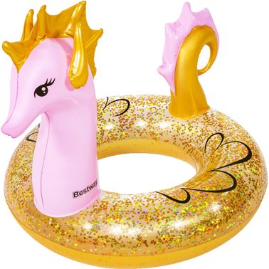 Photo 1 of 45 in. Glitter Seahorse Swim Ring Float (2 pack)
FACTORY SEALED