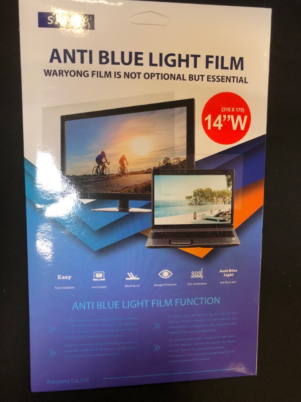 Photo 2 of 14 Inch(12.2"x6.9") Light Blocking Screen Film Type for Laptop Screen Protector/Filter Anti Glare Anti Blue Light Bubble Free Touch-Screen
FACTORY SEALED