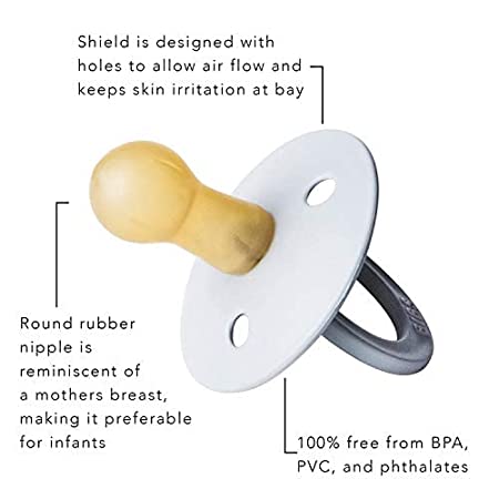 Photo 1 of BIBS Pacifiers | Natural Rubber Baby Pacifier | Set of 2 BPA-Free Soothers | Made in Denmark | Island Sea | Size 6-18 Months
