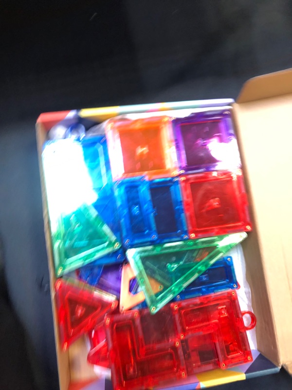 Photo 3 of 60 pc Magnetic Colorful Tiles for Stem learning