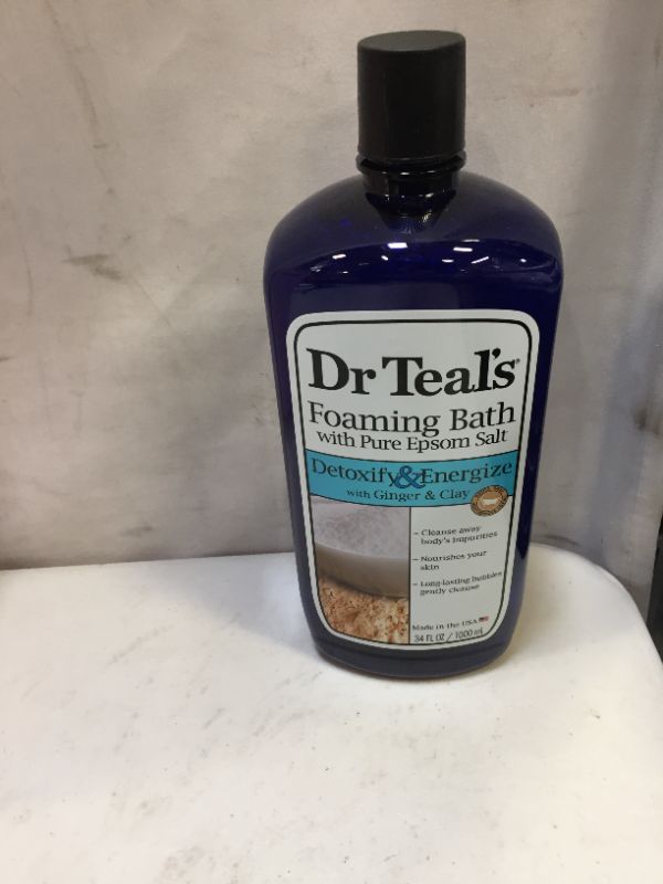 Photo 2 of Dr Teal's Pure Epsom Salt Detoxify Energize Foaming Bath with Ginger Clay, 34 oz.