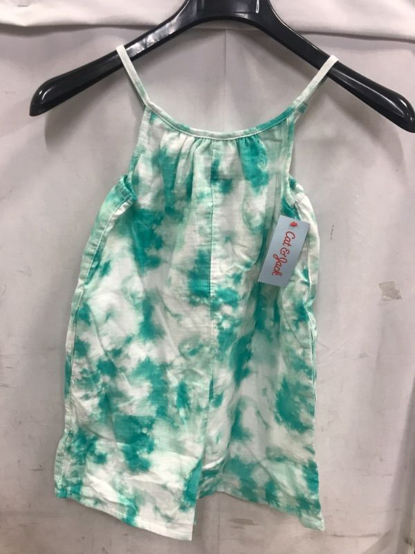 Photo 2 of Girls' (L-10/12) Sleeveless Tie-Dye Romper - Cat & Jack Mint  Green
