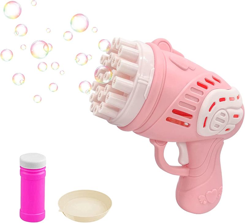 Photo 1 of 
Harweod 23 Hole Bubble Machine for Kids,Bubble Machine with Rich Bubbles, Bubble Guns for Kids,2022 New Automatic Gatling Bubble Machine?for Kids Ages 4-10 Boys Girls Birthday Gifts (1PC-Pink)

