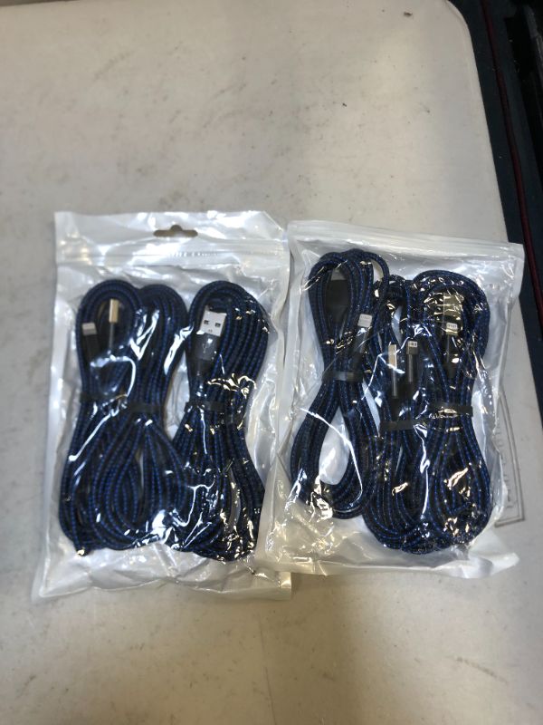 Photo 1 of charging cable 3 pcs (2 pack) 
(6pcstotal)