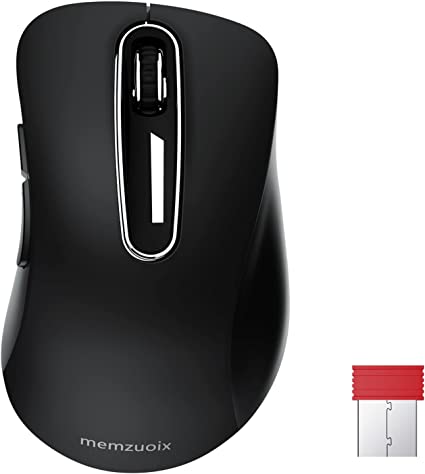 Photo 1 of memzuoix 2.4G Wireless Mouse, 1200 DPI Computer Mice Wireless Cordless Mouse with USB Receiver, Portable Wireless USB Mouse Battery Powered Mouse Cordless for Laptop, PC, Desktop, 5 Buttons (Black)
