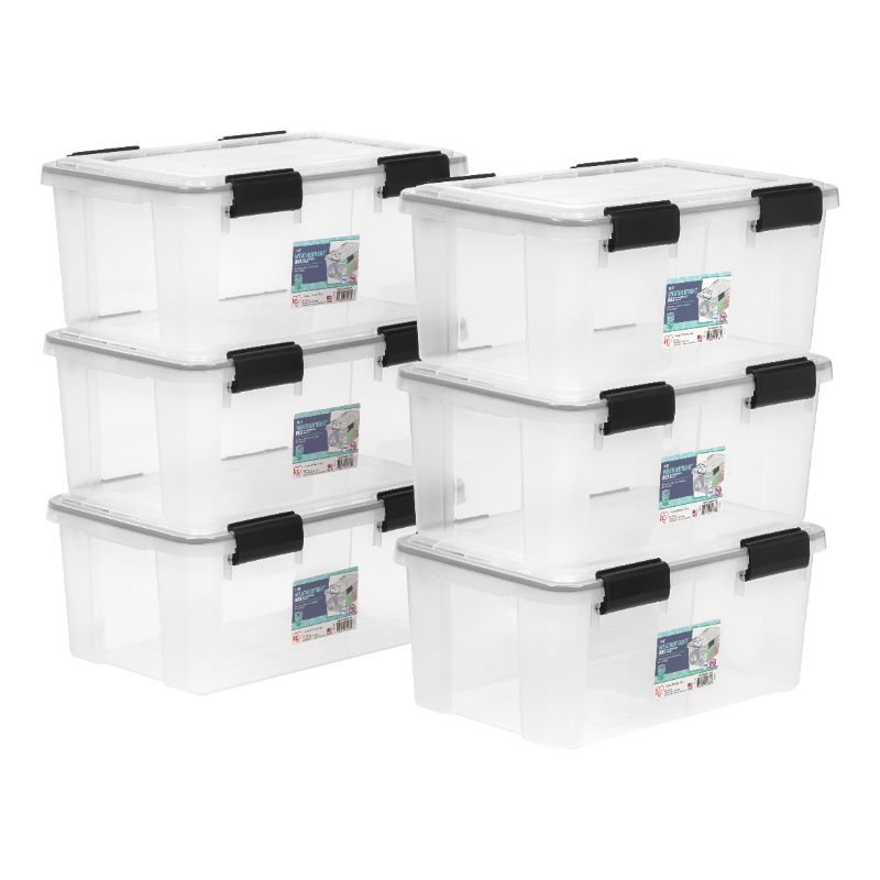 Photo 1 of IRIS USA 19Qt Element Resistant® Storage Box with Latches 6 Pack
