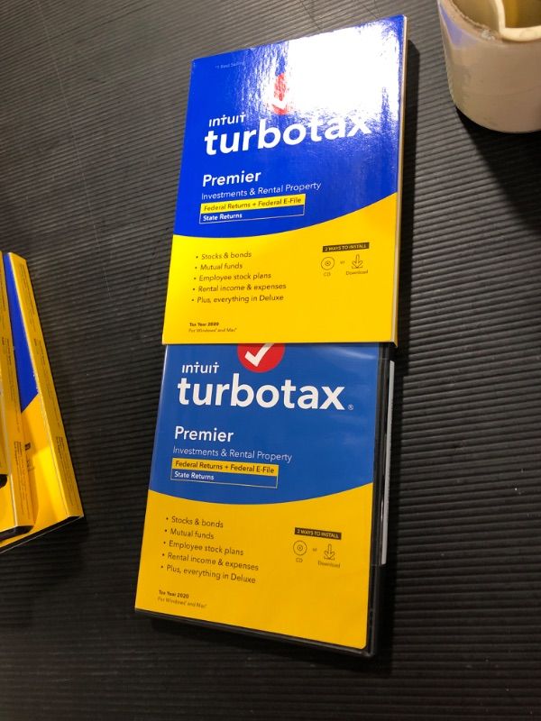 Photo 1 of [Old Version] TurboTax Premier 2020 Desktop Tax Software, Federal and State Returns + Federal E-file [Amazon Exclusive] [PC/Mac Disc]