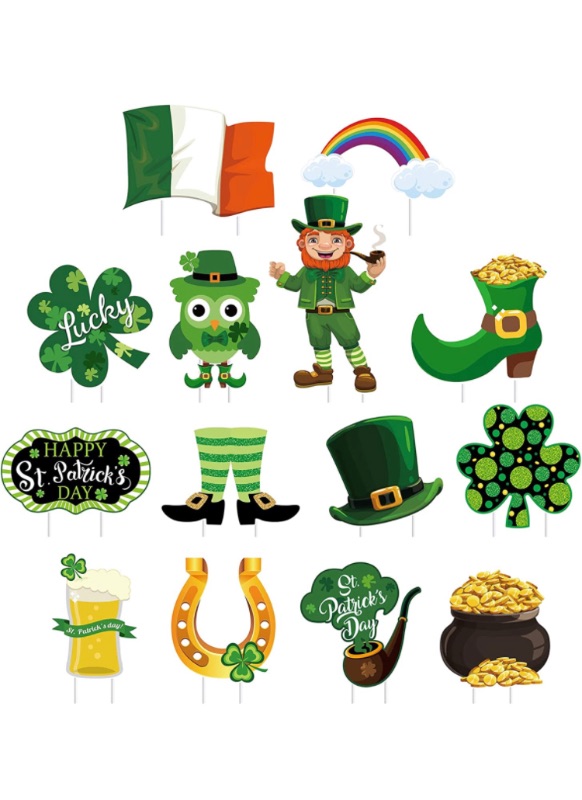 Photo 1 of 14 Pieces St. Patrick's Day Yard Sign Outdoor Garden Decorations