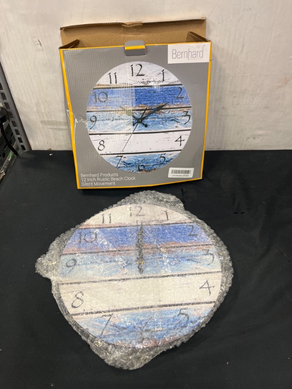 Photo 2 of Bernhard Products Rustic Beach Wall Clock 12" Round