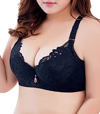 Photo 1 of CHAOJIESI Push Up Bras for Women Plus Size Floral Lace Underwire Soft Cup Everyday Bra
50/115