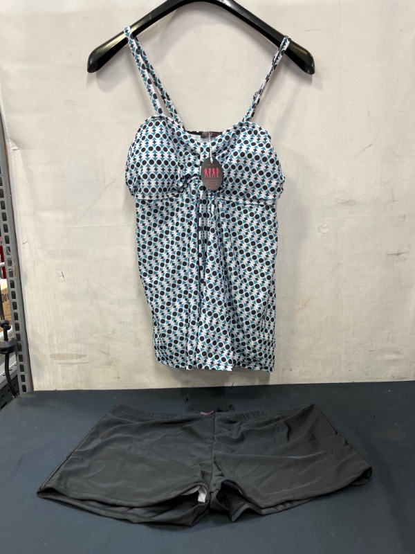 Photo 1 of Avidlove Women Retro Sailor Stripe Dot Tankini Set Two Pieces Swimsuit Spaghetti Strap Swim Top and Bottoms (XL)