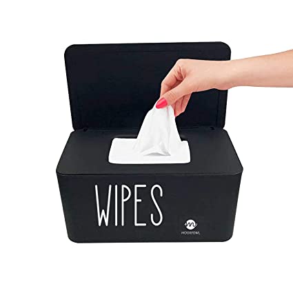 Photo 1 of 
Roll over image to zoom in
Moorfowl Baby Wipes Dispenser for Bathroom, Upgarde Design(8.2L x 4.9W x 3.9H inches), Minimalist Wipes Holder Container Tissue Storage Box Case with Lid for Home Office Car (Black-New)