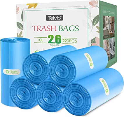 Photo 1 of 220 Counts Strong Trash Bags Garbage Bags by Teivio, Bin Liners, for home office kitchen