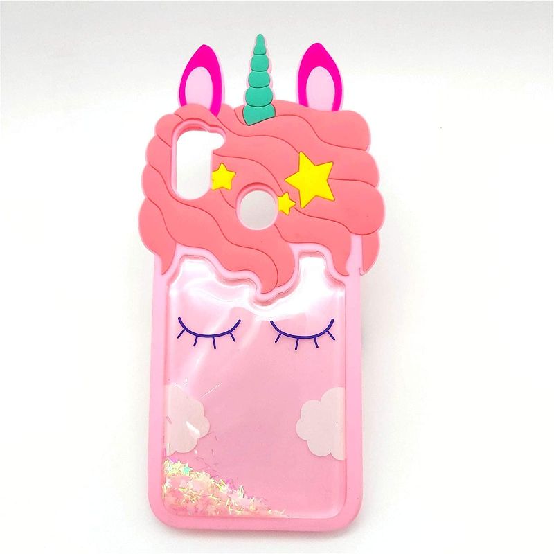 Photo 1 of for Samsung A11 Case Galaxy A11 Case Unicorn Cute 3D Cartoon Quicksand Bling Flowing Floating Teens Girls Women Silicone Rubber Samsung A11 Phone Cases Cover for Samsung Galaxy A11-6.4" (A11, Rose)
