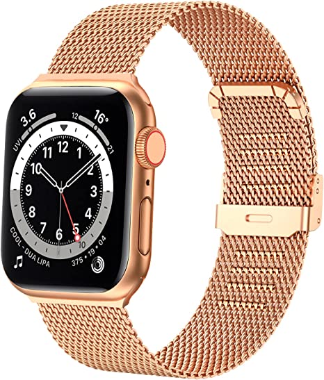 Photo 1 of Dsytom Bands Compatible with Apple Watch Band 45mm 41mm 38mm 40mm 42mm 44mm, Stainless Steel Milanese Mesh Loop Band Metal Strap Replacement Compatible for iwatch Series7 6 /5 /4/ 3 /2 /1/ SE Women Men -Multi Color
