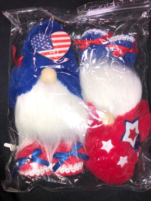 Photo 2 of 4th of July Gnomes Decor, Patriotic Tomte Plush, Independence Day Gnomes Plush, Memorial Day Nisse Handmade Scandinavian, Elf Dwarf Home Collection, July 4th Tiered Tray Decorations
