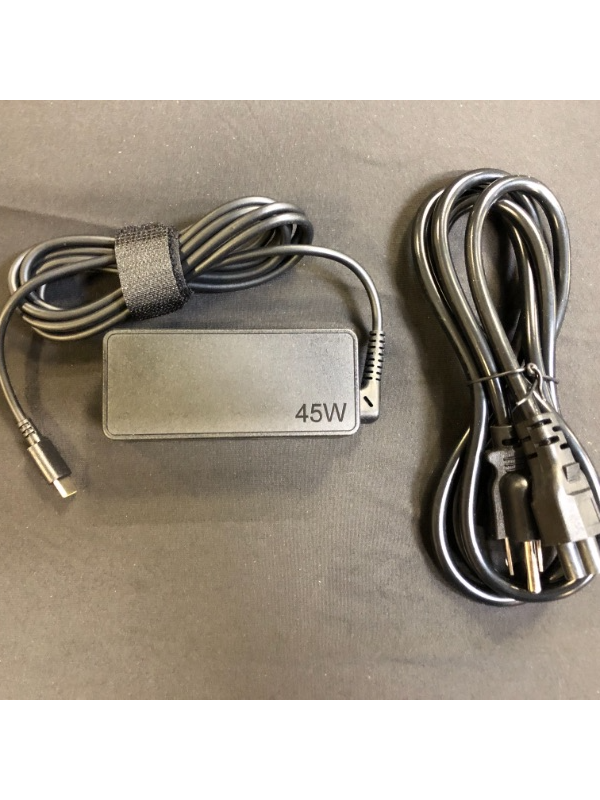 Photo 1 of Lenovo 65w USB Type C Ac Adapter 4X20M26268 With 2 Prong Power Cord Included, Black