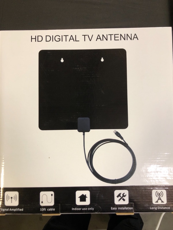 Photo 2 of HD Digital Indoor TV Antenna - Long Range Amplified 180 Miles Reception Support 4K 1080P for Television with Detachable Amplifier Signal Booster 13ft Coax HDTV Antenna Cable/AC Adapter (New Factory Sealed).