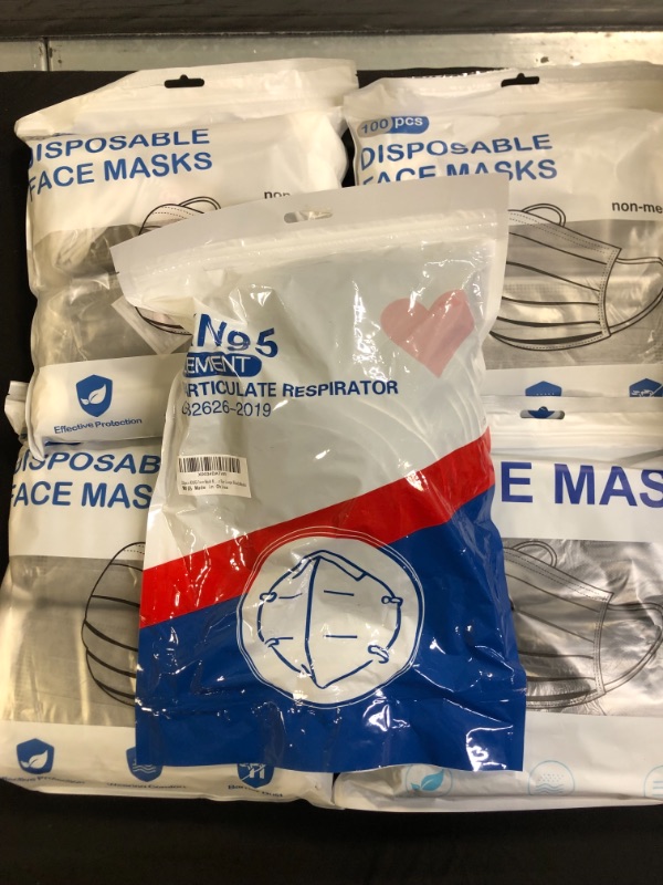 Photo 1 of 5 Bags Disposable Face Masks