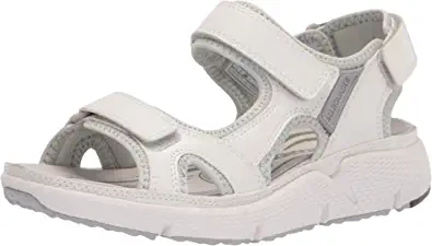 Photo 1 of ALLROUNDER by MEPHISTO Women's Hook and Loop Sandal, White, 10
(DIRT ON BOTTOM OF SHOE FROM PRIOR USAGE, DAMAGES TO BOX)