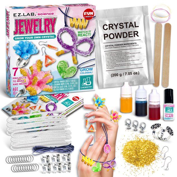 Photo 1 of Crystal Grow Jewelry Making Kit for Girls, FunKidz Crystal Growing Kit for Kids Fun Science Experiment Kits
