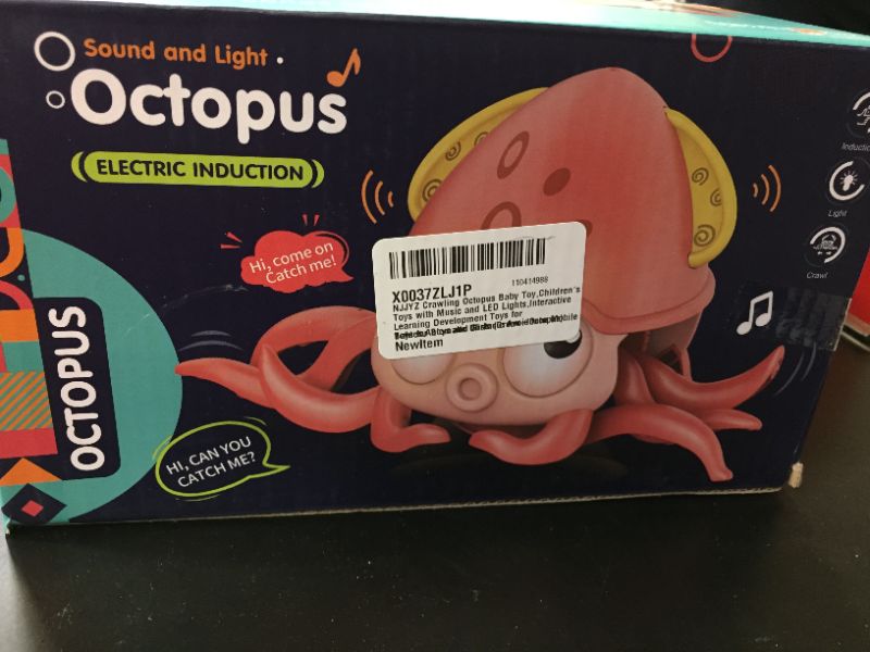 Photo 2 of Crawling Octopus Baby Toy with Light Up and Music , Toddler Interactive Toys with Sensor Obstacle Avoidance Function,USB Rechargeable, Fun Moving Toy for Babies, Toddlers and Kids---factory sealed