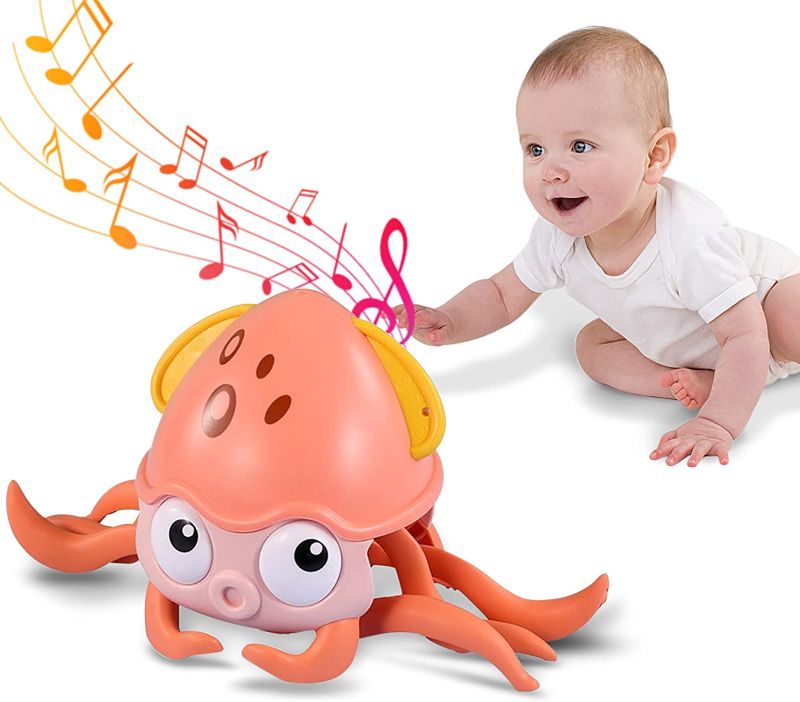 Photo 1 of Crawling Octopus Baby Toy with Light Up and Music , Toddler Interactive Toys with Sensor Obstacle Avoidance Function,USB Rechargeable, Fun Moving Toy for Babies, Toddlers and Kids---factory sealed