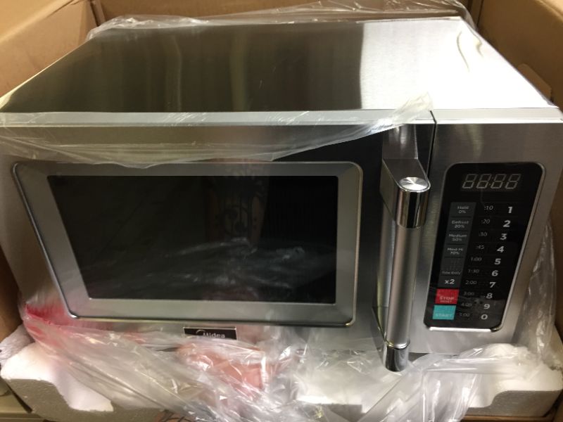 Photo 2 of Midea Equipment 1025F1A Stainless Steel Countertop Commercial Microwave Oven, 1000W
