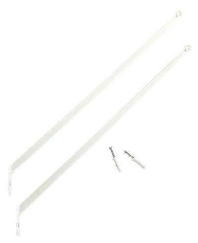 Photo 1 of 12 in. x 1 in. White Shelving Support Bracket (2-Pack)

