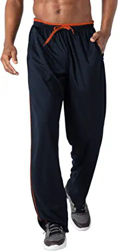 Photo 1 of BIYLACLESEN Men's Jogger Sweatpants Zipper Pockets Breathable Running Gym Workout Athletic Mesh Pants Open Bottom. SIZE L 
