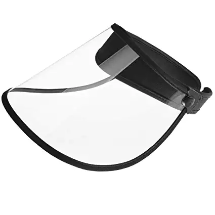 Photo 1 of [LENITH] Protective Cap Face Shield With Transparent Sun Visor For Both Men and Women - Outdoor UV Protection, Windproof, Dustproof, Splashproof Full Face Cover Safety Headband Hat (Black)
