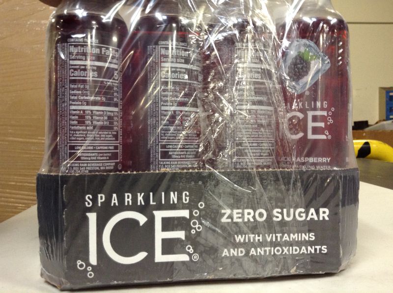 Photo 3 of 2PACK Sparkling ICE, Black Raspberry Sparkling Water, Zero Sugar Flavored Water, with Vitamins and Antioxidants, Low Calorie Beverage, 17 fl oz Bottles (24PCS)

