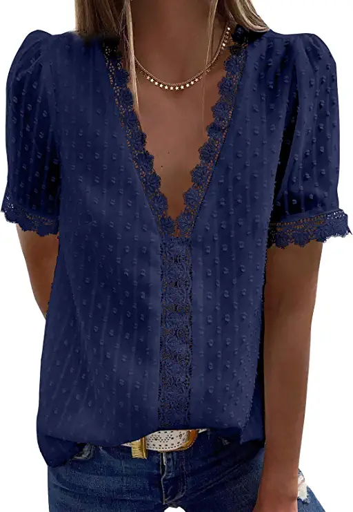 Photo 1 of Astylish Womens Lace V Neck Tunic Tank Tops Casual Sleeveless Shirt Blouse. size xl 
