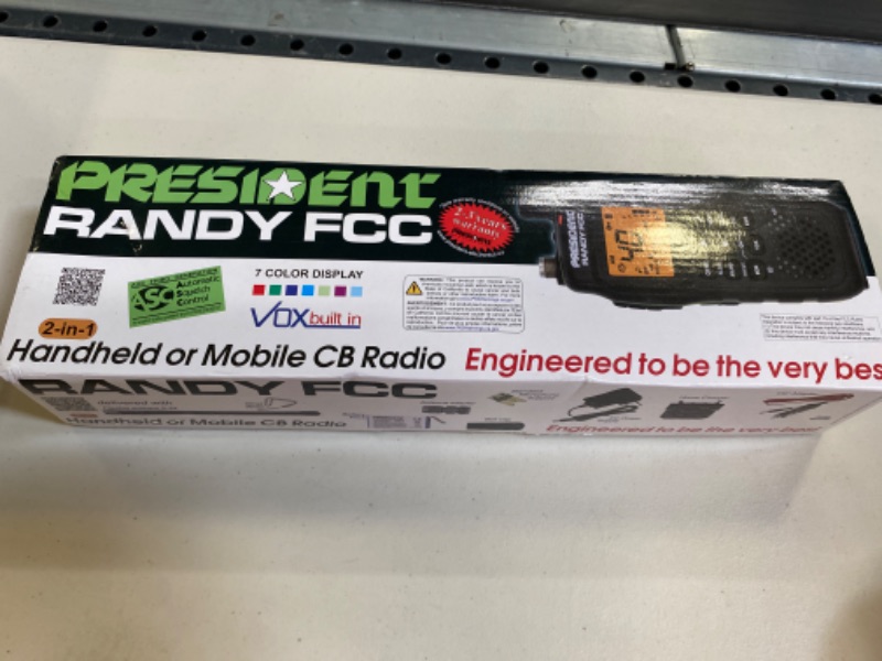 Photo 1 of President Randy FCC Handheld or Mobile CB Radio with Weather Channel and Alerts
