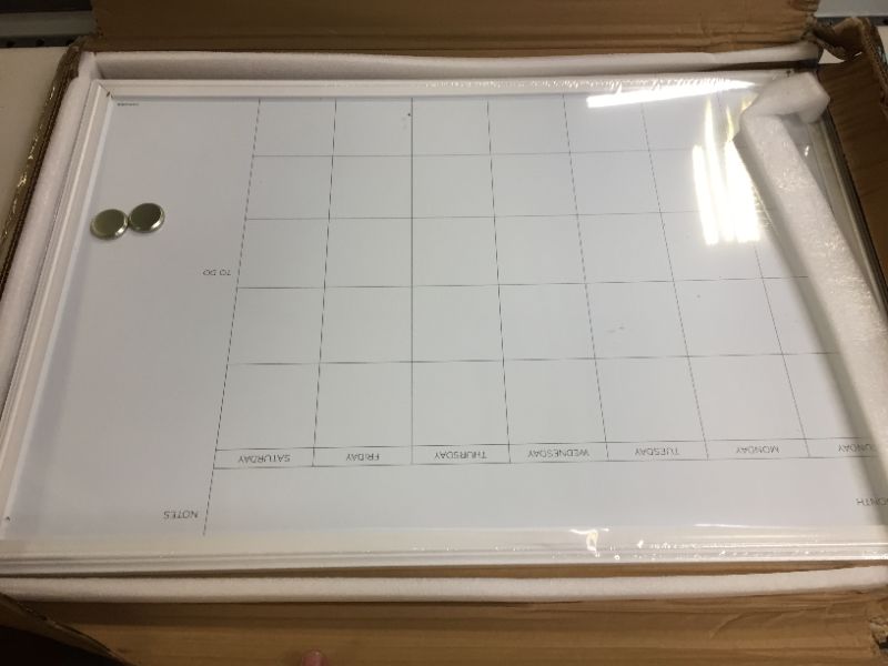 Photo 2 of U Brands Magnetic Dry Erase Calendar Board, 20 x 30 Inches, White Wood Frame (2075U00-01)
