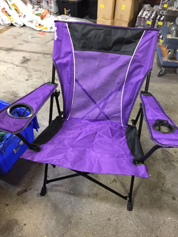 Photo 2 of Kijaro Kawachi Dual Lock Portable Camping Chair for Outdoor, Strong Polyester, Purple