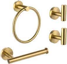 Photo 1 of 4 Piece Brushed Gold Stainless Steel Bathroom Hardware Set