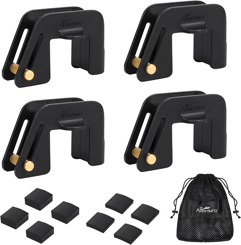 Photo 1 of Affordura Boat Fender Clips for 1-1.5 Inch Pontoon Rail Boat Bumper Clips with 8 Pads Boat Fender Holders Pontoon Fender Clips 4 Packs
